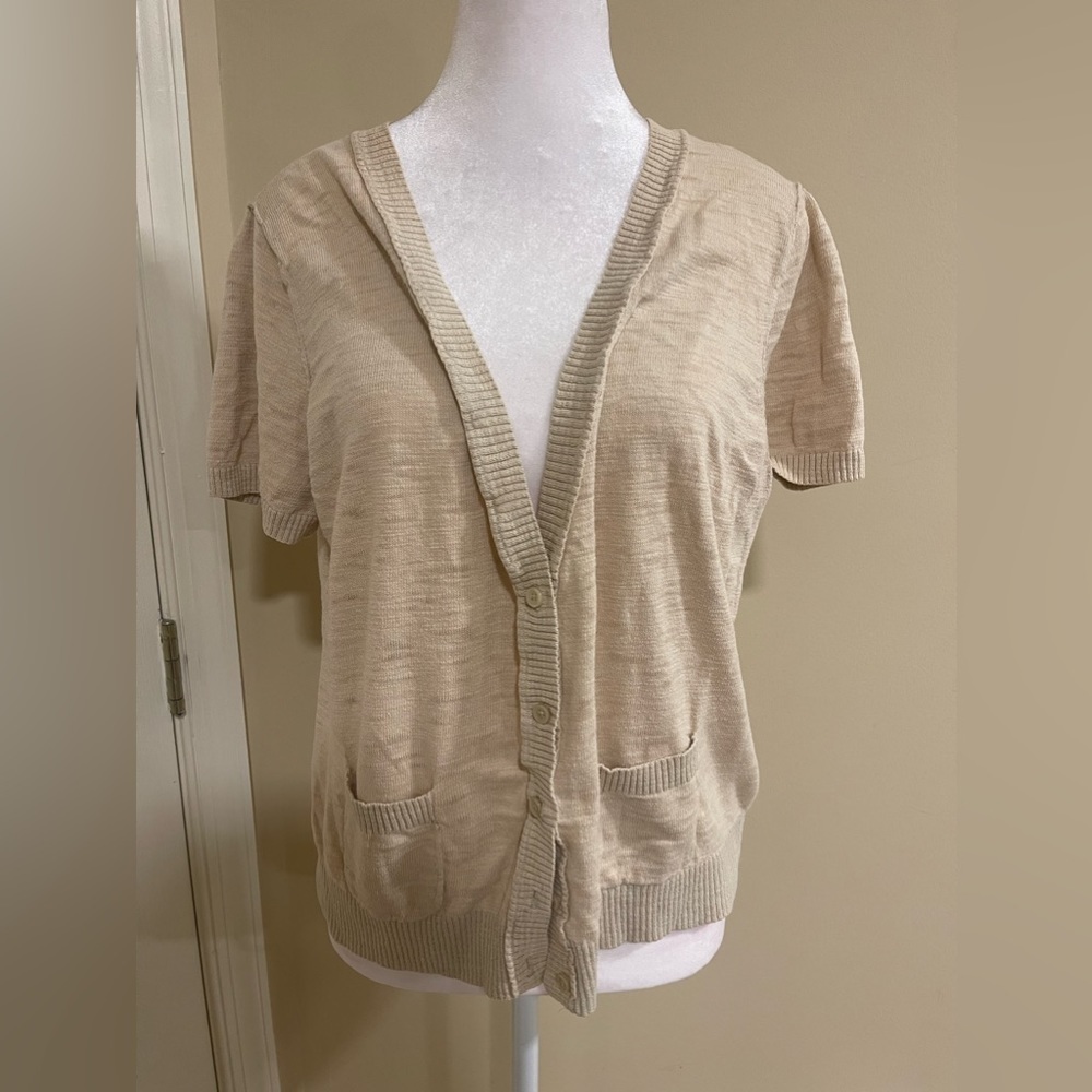Beige short sleeve button up​​​​​​​​​
